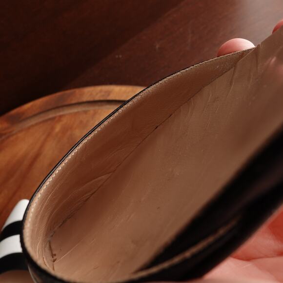 Manolo Blahnik Flats WMS SZ EU 39.5 US 9.5 BLK White Leather D'Orsay Modern Shoe - Picture 14 of 14